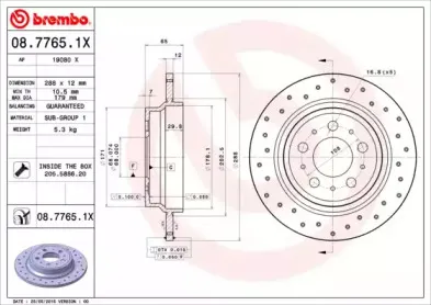 08.7765.1X BREMBO Тормозной диск