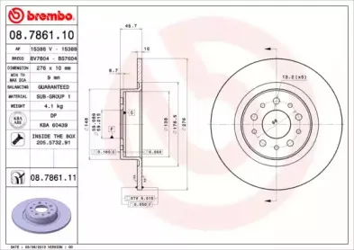 08.7861.11 BREMBO Тормозной диск