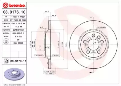 08.9176.11 BREMBO Тормозной диск