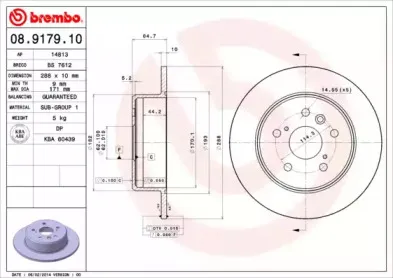 08.9179.10 BREMBO Тормозной диск