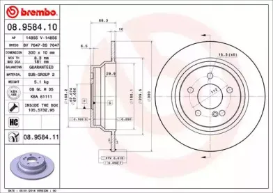 08.9584.11 BREMBO Тормозной диск