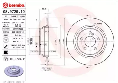 08.9729.10 BREMBO Тормозной диск