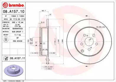 08.A157.10 BREMBO Тормозной диск