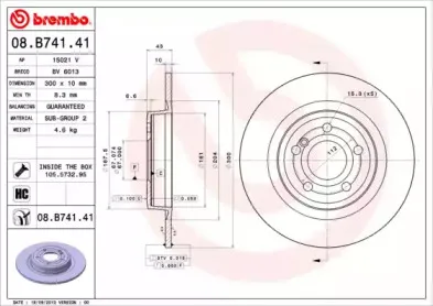 08.B741.41 BREMBO Тормозной диск