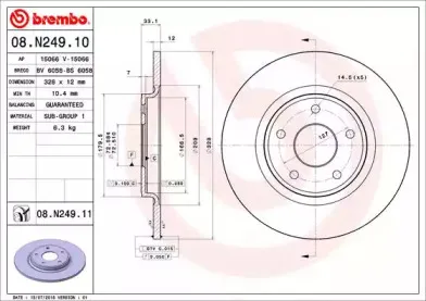 08.N249.11 BREMBO Тормозной диск
