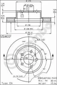 09.3036.10 BREMBO Тормозной диск