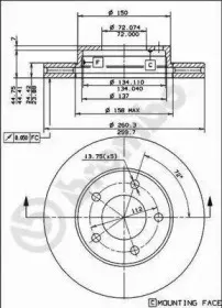 09.4866.10 BREMBO Тормозной диск