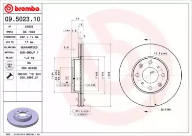 09.5023.10 BREMBO Тормозной диск