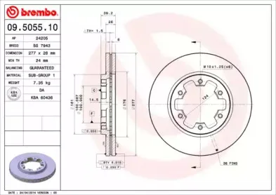 09.5055.10 BREMBO Тормозной диск