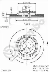 09.5307.10 BREMBO Тормозной диск
