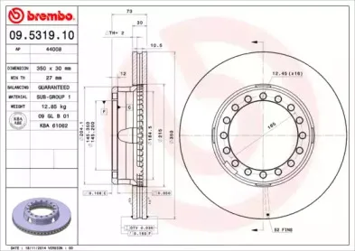 09.5319.10 BREMBO Тормозной диск