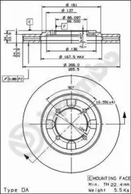 09.5537.10 BREMBO Тормозной диск