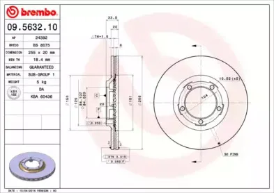 09.5632.10 BREMBO Тормозной диск