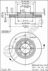 09.5654.10 BREMBO Тормозной диск