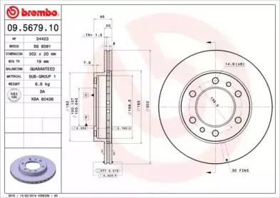 09.5679.10 BREMBO Тормозной диск