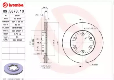 09.5873.10 BREMBO Тормозной диск