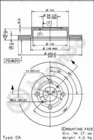 09593710 BREMBO Тормозной диск