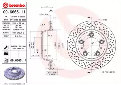 09.6665.11 BREMBO Тормозной диск
