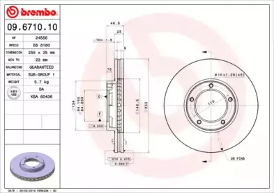 09.6710.10 BREMBO Тормозной диск