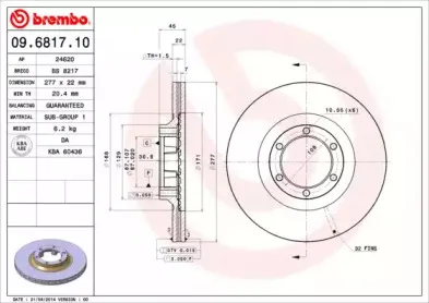 09.6817.10 BREMBO Тормозной диск