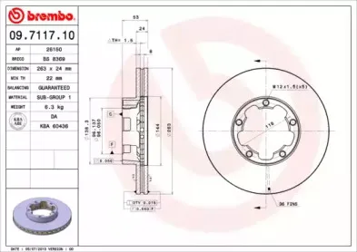 09.7117.10 BREMBO Тормозной диск