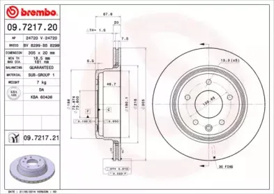 09.7217.20 BREMBO Тормозной диск