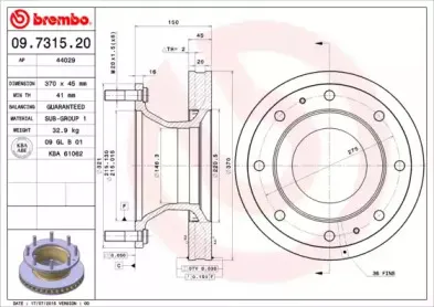 09.7315.20 BREMBO Тормозной диск
