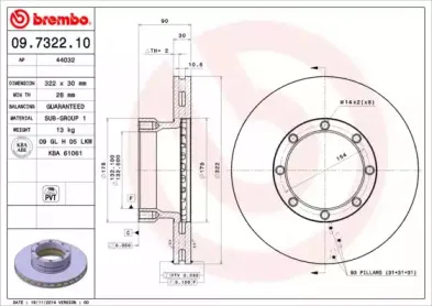 09.7322.10 BREMBO Тормозной диск