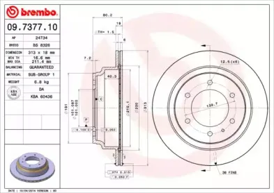 09.7377.10 BREMBO Тормозной диск