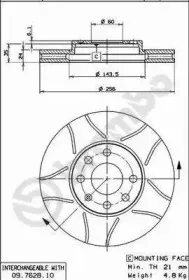 09.7628.75 BREMBO Тормозной диск