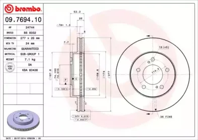 09769410 BREMBO Тормозной диск
