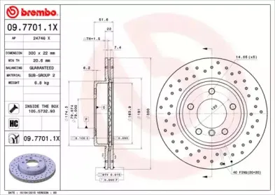 09.7701.1X BREMBO Тормозной диск