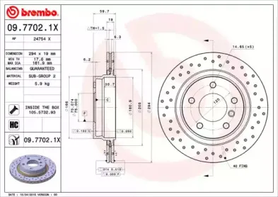 09.7702.1X BREMBO Тормозной диск