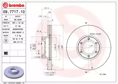09.7717.10 BREMBO Тормозной диск
