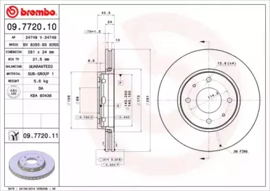 09.7720.10 BREMBO Тормозной диск