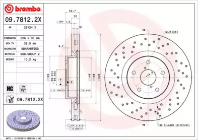 09.7812.2X BREMBO Тормозной диск