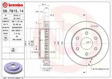09.7815.14 BREMBO Тормозной диск