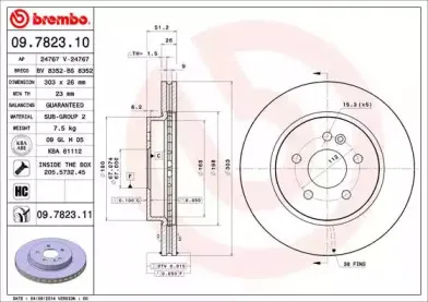 09.7823.10 BREMBO Тормозной диск