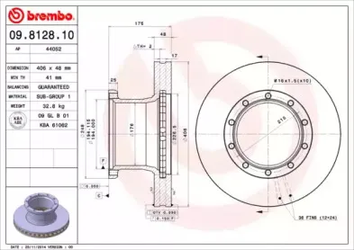 09812810 BREMBO Тормозной диск