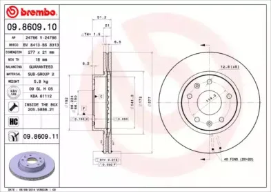 09.8609.11 BREMBO Тормозной диск