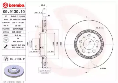 09.9130.10 BREMBO Тормозной диск