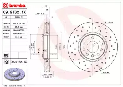 09.9162.1X BREMBO Тормозной диск