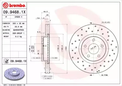09.9468.1X BREMBO Тормозной диск