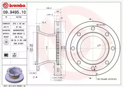09.9495.10 BREMBO Тормозной диск