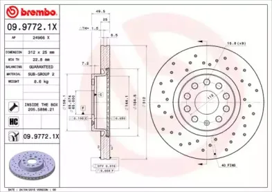 09.9772.1X BREMBO Тормозной диск