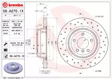 09.A270.1X BREMBO Тормозной диск