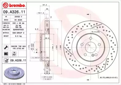 09.A326.11 BREMBO Тормозной диск