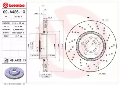 09.A426.1X BREMBO Тормозной диск