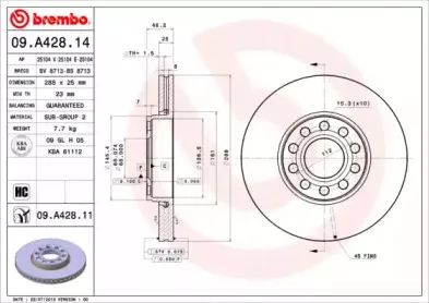 09.A428.11 BREMBO Тормозной диск