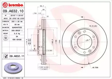 09.A632.10 BREMBO Тормозной диск